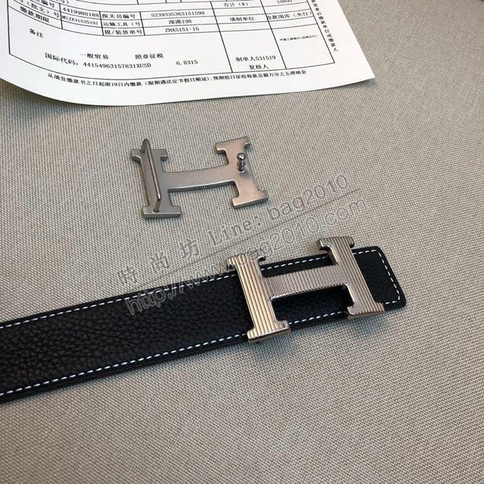 HERMES皮帶 原單正品 雙面原版皮 精品鋼扣 愛馬仕男士腰帶  hgh1995